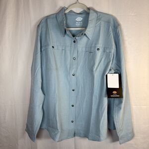 Dickies Light Blue Button-Down Work Shirt